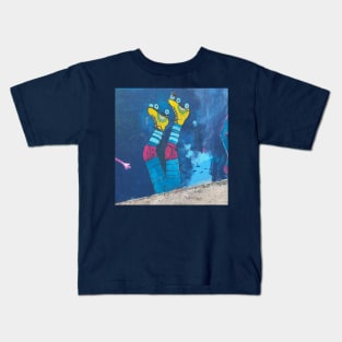 80s Skates, Upside Down Skater, Graffiti Art Kids T-Shirt